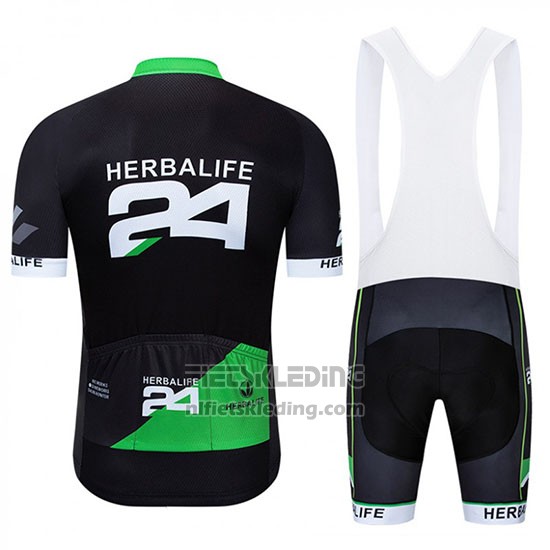 2019 Fietskleding Herbalifr 24 Zwart Groen Korte Mouwen en Koersbroek